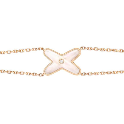 [Lunabriance]JEUX BRACELET WHITE MOP PINK GOLD 1 DIAMOND