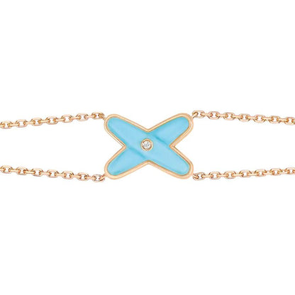 [Lunabriance]JEUX BRACELET TURQUOISE PINK GOLD 1 DIAMOND