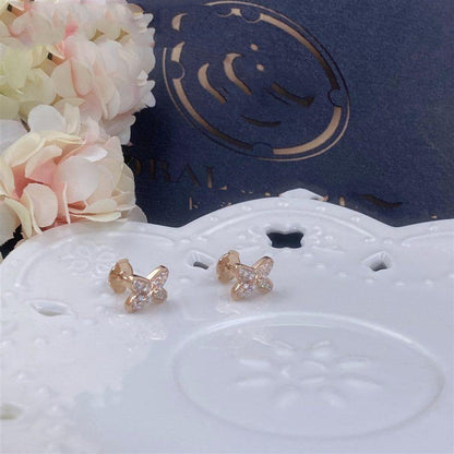 [Lunabriance]JEUX DE PINK GOLD DIAMOND EARRINGS
