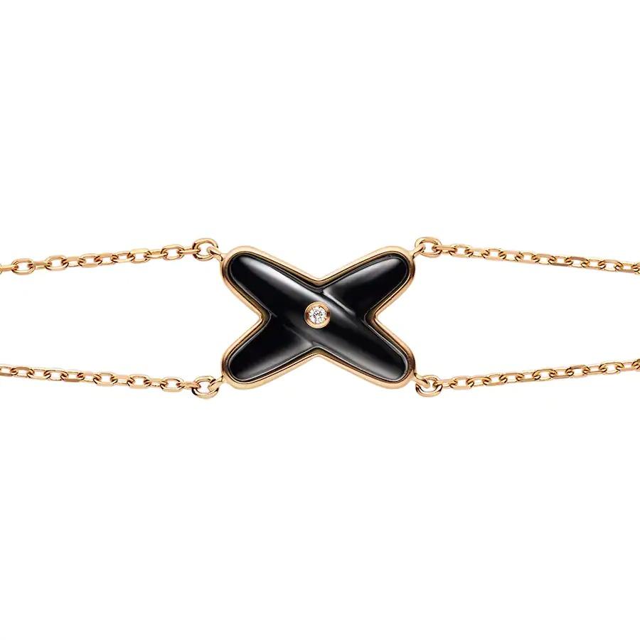 [Luna Brilliance]JEUX BRACELET ONYX PINK GOLD 1 DIAMOND