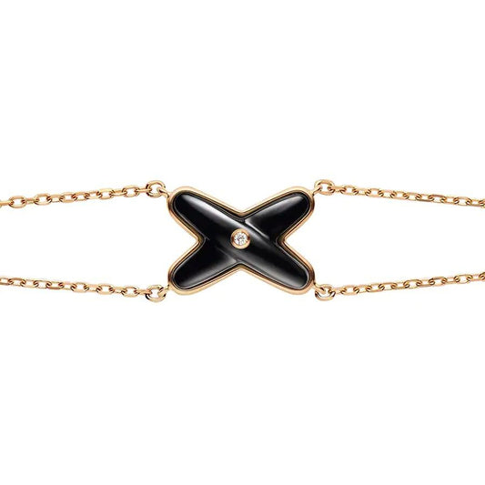 [Lunabriance]JEUX BRACELET ONYX PINK GOLD 1 DIAMOND