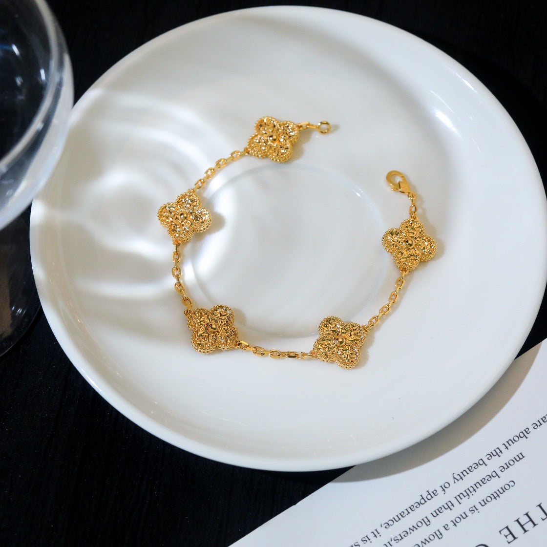 [Lunabriance]CLOVER 5 MOTIFS BRONZING BRACELET