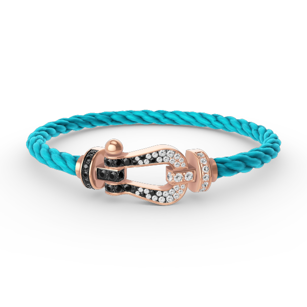 [Lunabriance]FORCE LARGE HORSESHOE BLACK WHITE DIAMOND BRACELET ROSE GOLD