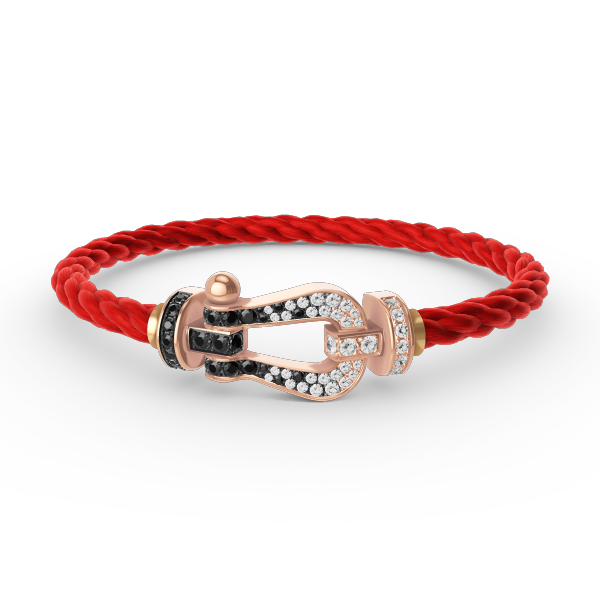 [Lunabriance]FORCE LARGE HORSESHOE BLACK WHITE DIAMOND BRACELET ROSE GOLD