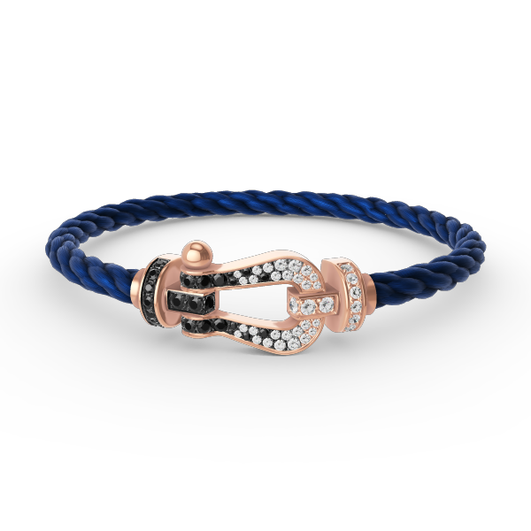[Lunabriance]FORCE LARGE HORSESHOE BLACK WHITE DIAMOND BRACELET ROSE GOLD