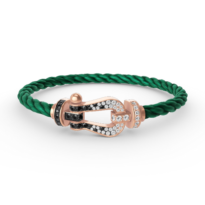 [Lunabriance]FORCE LARGE HORSESHOE BLACK WHITE DIAMOND BRACELET ROSE GOLD