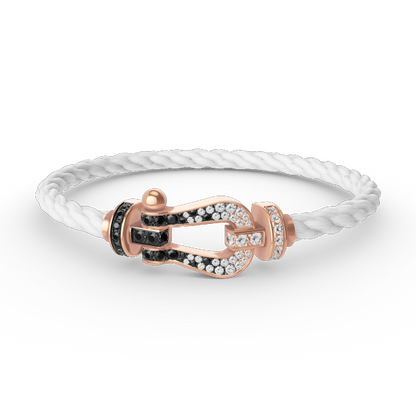 [Lunabriance]FORCE LARGE HORSESHOE BLACK WHITE DIAMOND BRACELET ROSE GOLD