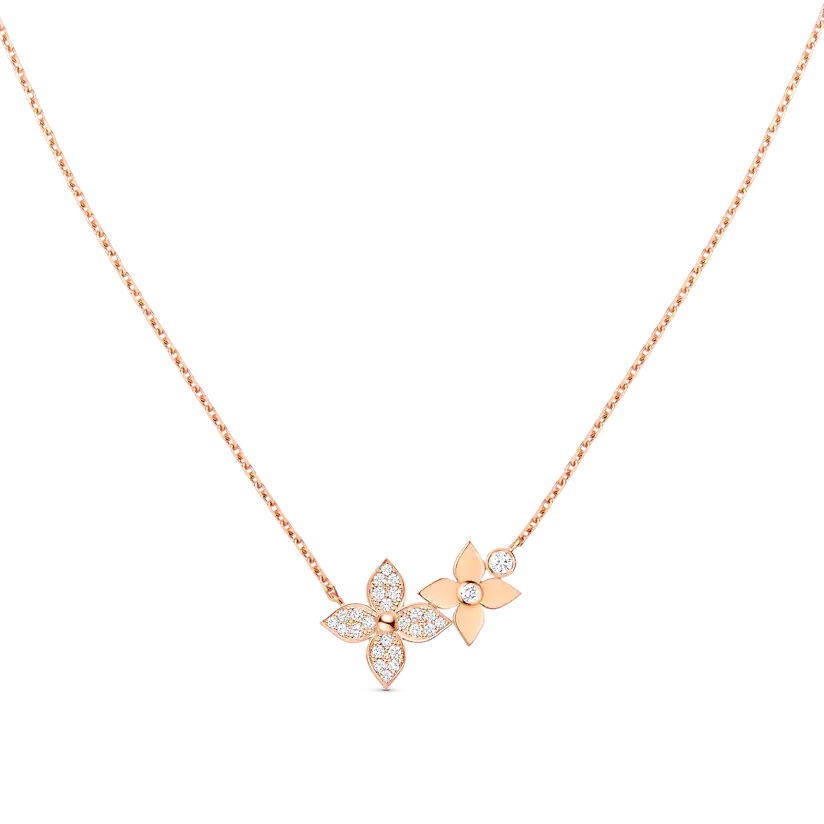 [Lunabriance]STAR BLOSSOM NECKLACE PINK GOLD DIAMONDS