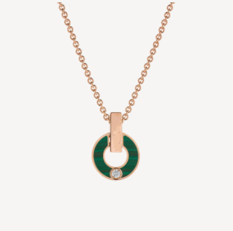 [Luna Brilliance]GARI NECKLACE PINK GOLD MALACHITE