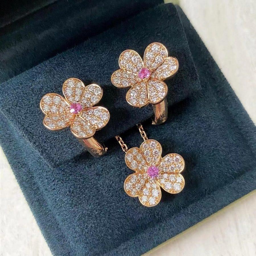 [Luna Brilliance]FRIVOLE ROSE GOLD FLOWER DIAMOND NECKLACE