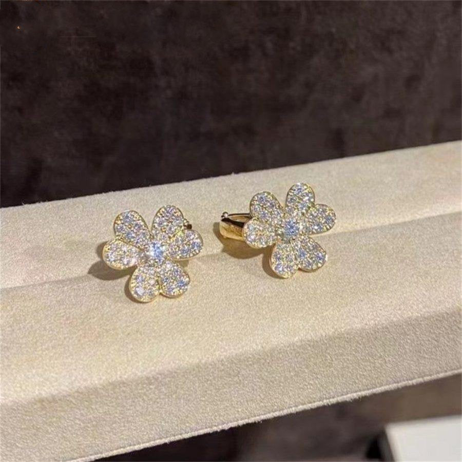 [Lunabriance]FRIVOLE GOLD FLOWER DIAMOND EARRINGS