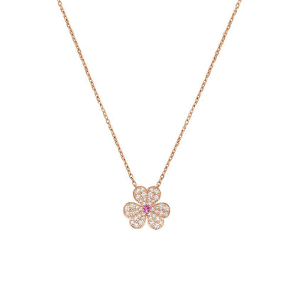 [Lunabriance]FRIVOLE ROSE GOLD FLOWER DIAMOND NECKLACE
